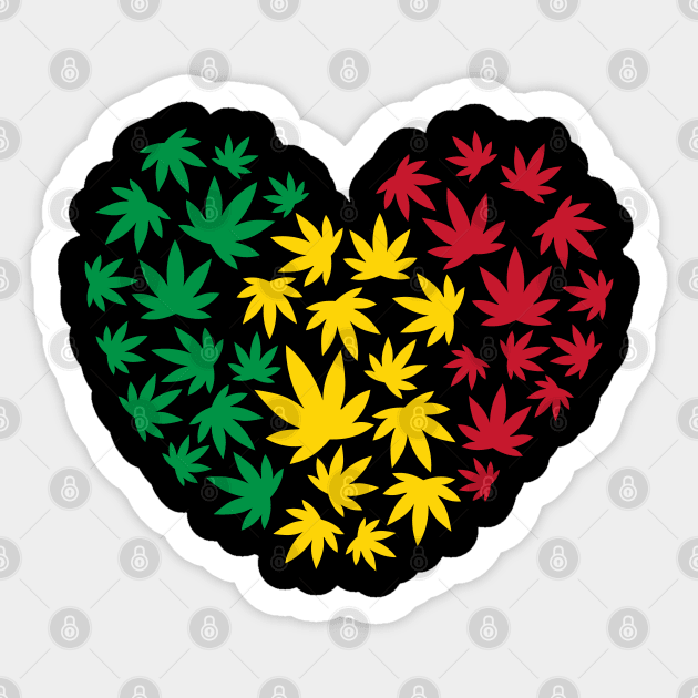 Rasta Weed Heart Sticker by defytees